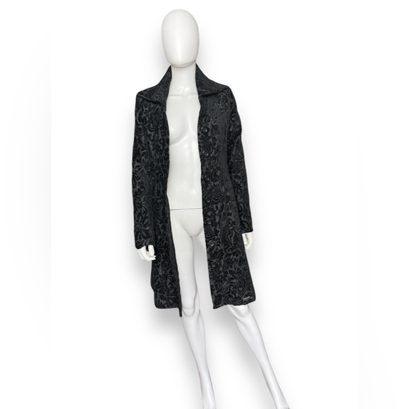 Desigual Black Brocade Coat - Picture 3 of 11